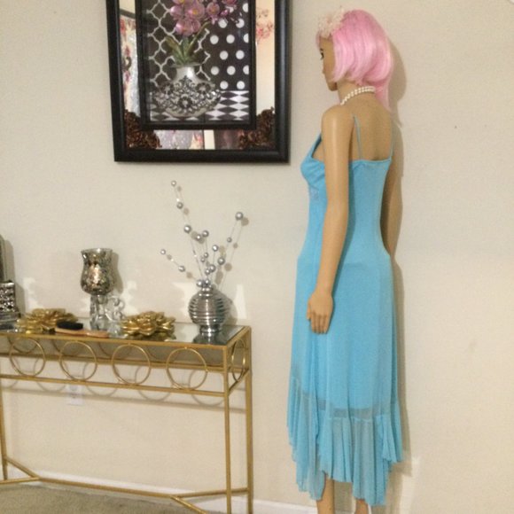 AFTER FIVE TURQUOISE SPECIAL OCCASION DRESS MEDIUM - Picture 3 of 10